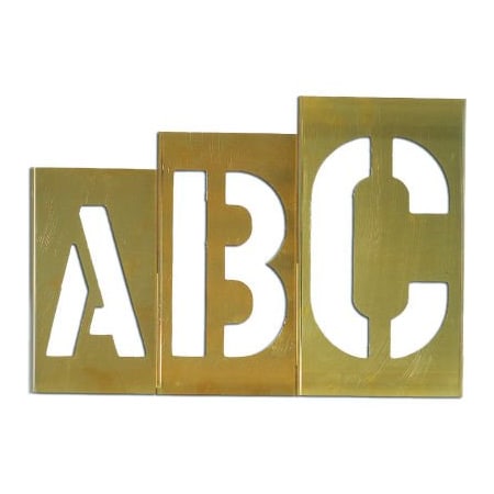 C.H. Hanson 8" Brass Interlocking Stencil Gothic Style Letters, 33 Piece Kit 10165